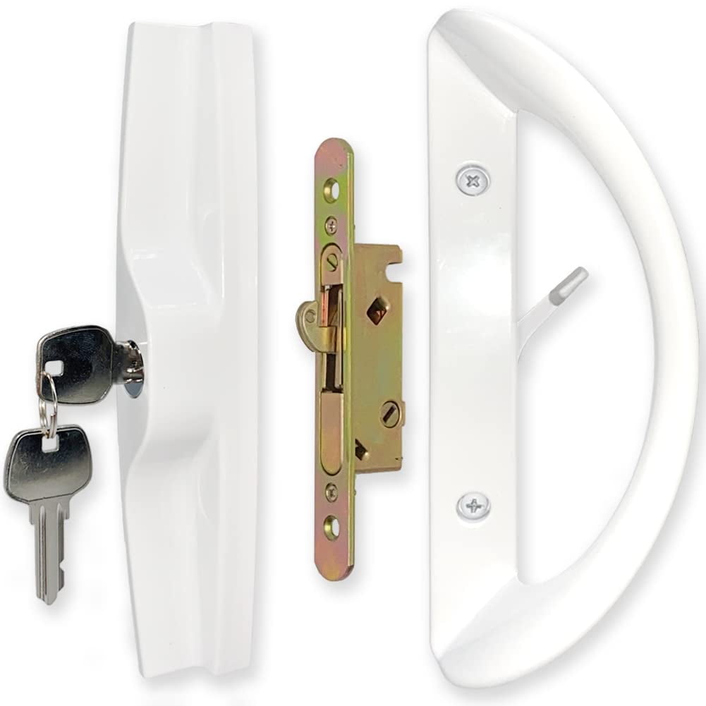 Wright Products Sliding Patio Door Handle Set - Mortise Style Replacement Handle In White, Reversible Design