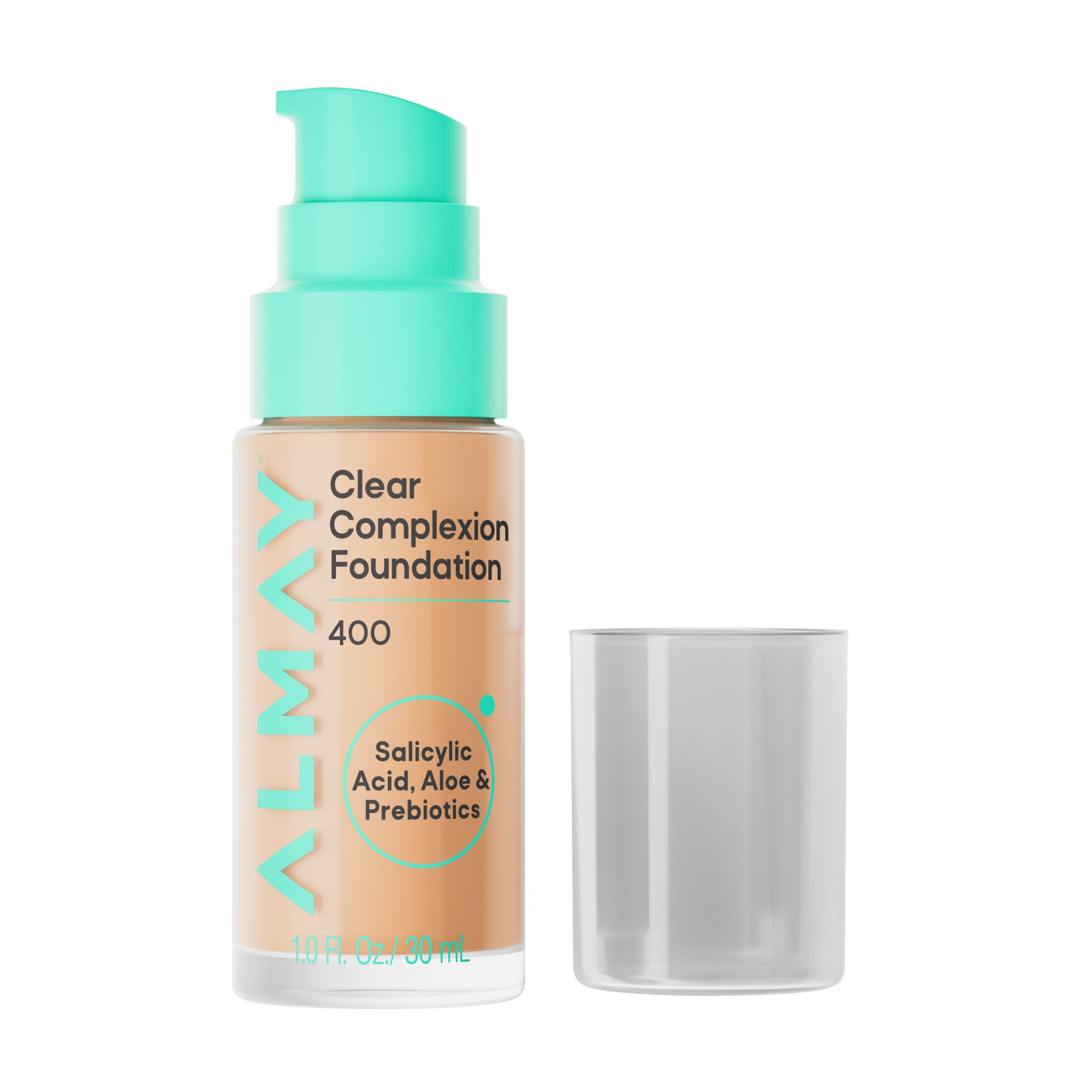 Almay Clear Complexion Foundation, Oil-Free Face Makeup for Acne-Prone Skin, 400, 1 fl oz