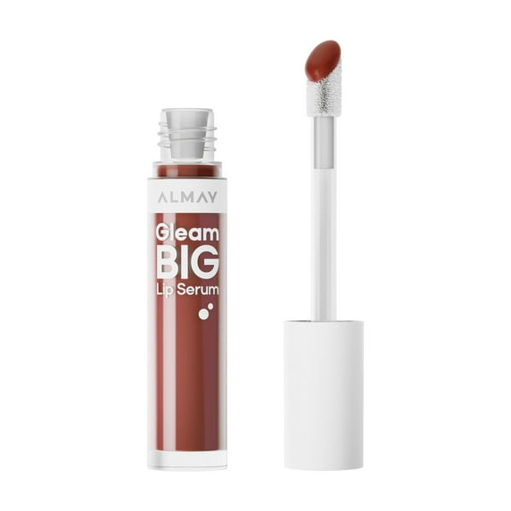 Almay Gleam Big Lip Serum, Hydrating Oil, High-Shine, Hypoallergenic, Non-Sticky, 700 La Vida Mocha, 0.13 fl oz