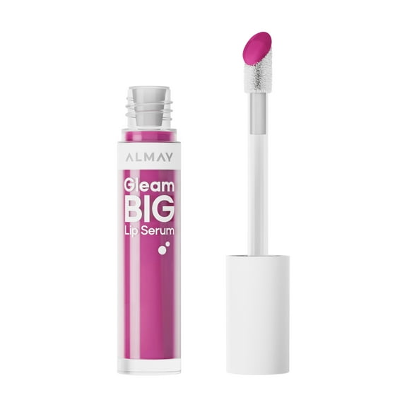 Almay Gleam Big Lip Serum, Hydrating Oil, High-Shine, Hypoallergenic, Non-Sticky, 400 Berry Excited, 0.13 fl oz