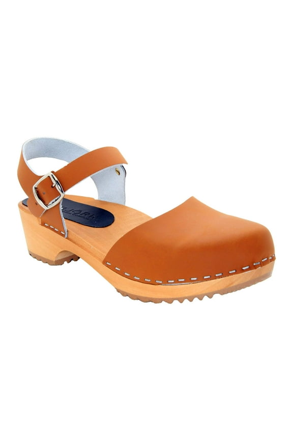 ALMA Swedish Wood Clog Leather Sandals
