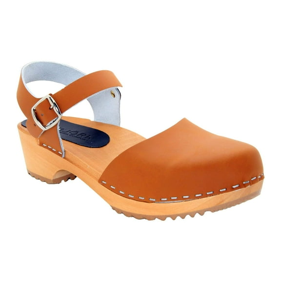 ALMA Swedish Wood Clog Leather Sandals