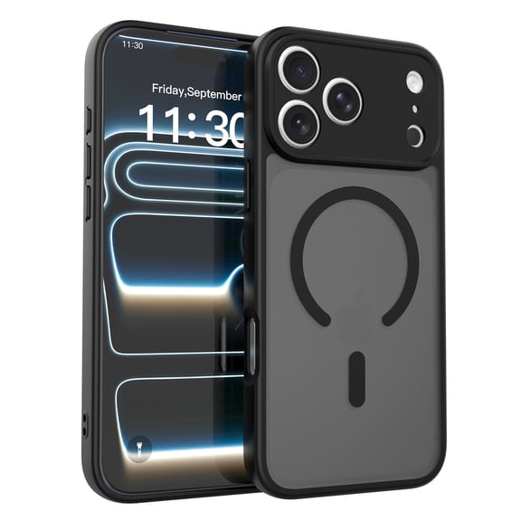 ALMAJEA Premium Magnetic Case for iPhone 17 Pro Max, Crystal-Clear Matte Back, Enhanced Camera Shield, Powerful MagSafe Lock, Military-Grade Shockproof Protection, Ultra-Slim Protective Cover
