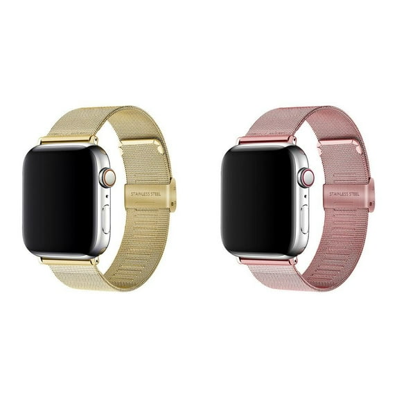 ALMNVO (1/2Pack) Milanese Loop Bands Apple Watch Bands 49mm 45mm 44mm 38mm 40mm 41mm 42mm Women Men, Stainless Steel Metal Mesh Bands Strap Accessories for iWatch Series Ultra 8 7 SE 6 5 4 3 2 1 Nike