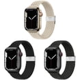 thumbnail image 1 of ALMNVO (1/3Pack) Slim Bracelet Solo Loop Band for Apple Watch Bands 45mm 40mm 44mm 38mm 49mm 49mm 41mm Women Men , Elastic Adjustable Sport Nylon Strap for iWatch Series Ultra 8 7 6 SE 5 4 3 2 1 Nike, 1 of 12