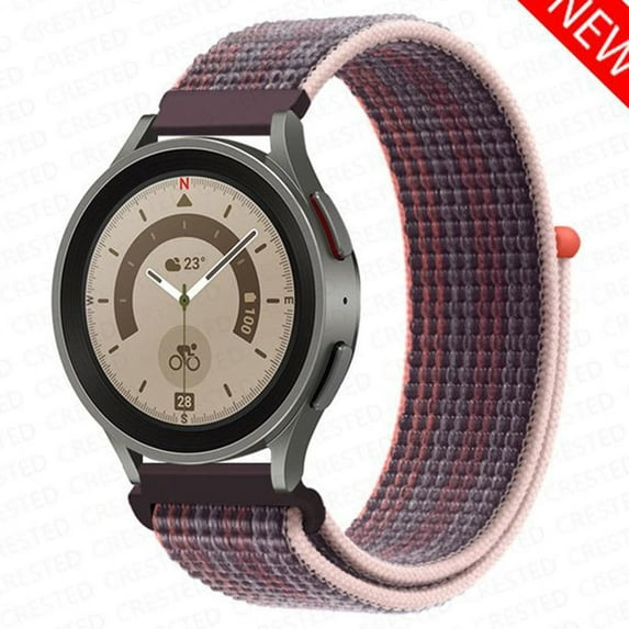 ALMNVO 20mm 22mm Band for Samsung Galaxy Watch 6 5 4 40mm 44mm/ 6 Classic 43mm 47mm 46mm 42mm/ Active 2 3, Adjustable Braided Velcro Nylon Loop Strap for Galaxy Watch 3 45mm 46mm Gear S3 S4 46mm