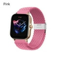thumbnail image 1 of ALMNVO 20mm/22mm Band for Amazfit GTS/2/2e/3/GTS2 Mini/GTR/3/3Pro/GTR2/53mm/Stratos Nylon Braided Elastic Bracelet Amazfit Bip Strap -Pink, 1 of 7