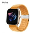 thumbnail image 1 of ALMNVO 20mm/22mm Band for Amazfit GTS/2/2e/3/GTS2 Mini/GTR/3/3Pro/GTR2/57mm/Stratos Nylon Braided Elastic Bracelet Amazfit Bip Strap -Maize, 1 of 7