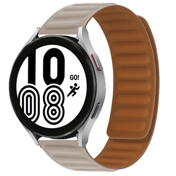 ALMNVO 20mm 22mm Bands for Samsung Galaxy Watch 6 5 4 40mm 44mm/ Watch 6 4 Classic 43mm 47mm 42mm 46mm/ 5 Pro 45mm/ Active 2 Watch/ Magnetic Leather Bands Magnet Loop for Samsung Amazfit Garmin watch