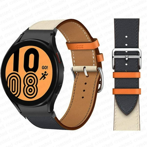 ALMNVO 20mm No Gap UP Leather Wristbands Compatible with Samsung Galaxy 6 5 4 40mm 44mm/ 4 Classic 42mm 46mm/ 6 Classic 43mm 47mm/ Galaxy Watch 5 Pro 45mm