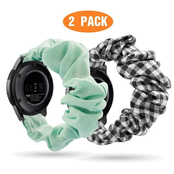 ALMNVO 20mm Scrunchie Bands for Samsung Galaxy Watch 5/Galaxy Watch 4 40mm 44mm/Galaxy Watch 5 Por 45mm /Active 2 /Watch 4 Classic 42mm 46mm/Active/Watch 3 41mm, Women Elastic Watch Band Replacement