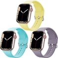 thumbnail image 1 of ALMNVO 3 Pack Silicone Straps Compatible with Apple Watch Bands 40mm 38mm 41mm 44mm 42 mm 45mm,Soft Silicone Replacement iWatch Band Bracelet, Apple Watch Band Accessories Series 7 6 5 4 3 2 1 SE, 1 of 8
