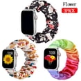 thumbnail image 1 of ALMNVO 3 Packs Scrunchie Strap Compatible for Apple Watch Bands 40mm 38mm 41mm 42 mm 44mm 45mm Cute Printed Elastic Solo Loop Band Women Bracelet Strap for iWatch Series 7 6 5 4 3 2 1 SE, 1 of 10