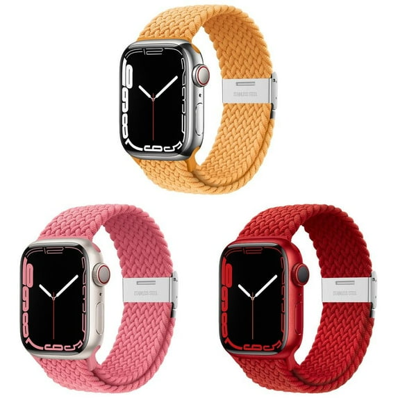 ALMNVO 3Pack Braided Solo Loop for Apple Watch Bands 40mm 38mm 41mm 42mm 44mm 45mm 49mm Men Women, Adjustable Elastic Sport Strap Nylon Band Wristband for iWatch Series Ultra 8 7 SE 6 5 4 3 2 1 Nike