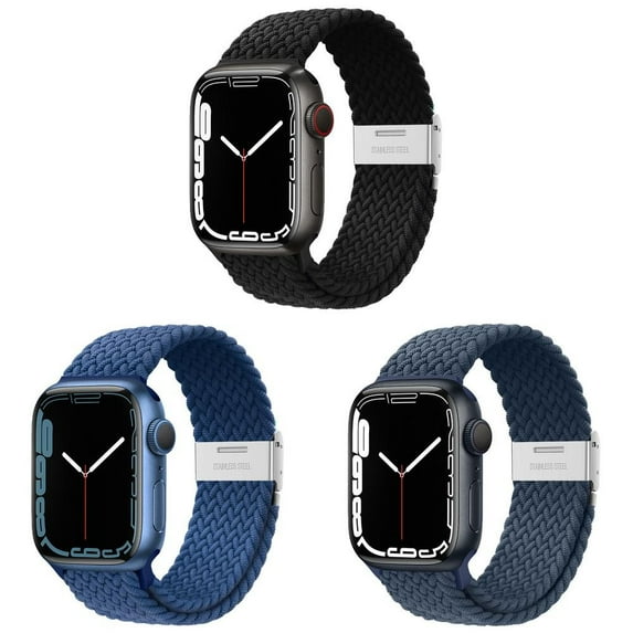 ALMNVO 3Pack Braided Solo Loop for Apple Watch Bands 40mm 38mm 41mm 42mm 44mm 45mm 49mm Men Women, Adjustable Elastic Sport Strap Nylon Band Wristband for iWatch Series Ultra 8 7 SE 6 5 4 3 2 1 Nike