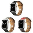 thumbnail image 1 of ALMNVO 3Pack Reticular Hole Genuine Leather Bands for Apple watch 45mm 41mm 49mm 38mm 40mm 44mm 42mm Ultra Thin Mesh Soft Reticular Breathable Sport Strap  for iWatch series 8 7 SE Ultra 6 5 4 3 2 1, 1 of 7