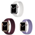thumbnail image 1 of ALMNVO 3Pack Silicone Solo Loop Strap for Apple Watch Bands 44mm 40mm 38mm 42mm 41mm 45mm for Women Men, Belt Elastic Silicone Bands Wristband Bracelet Replacement for iWatch Series 8 7 SE 6 5 4 3 2 1, 1 of 14