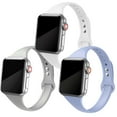 thumbnail image 1 of ALMNVO 3Pack Sport Slim Silicone Bands Compatible with Apple Watch Bands 40mm 41mm 38mm 42mm 44mm 45mm for Women Men, Soft Silicone Sport Bands Replacement Wristbands for iWatch SE Series 8 7 6 5 4 3, 1 of 7