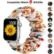 ALMNVO Band Compatible with Apple Watch Band 38mm 40mm 41mm 42mm 44mm 45mm, Scrunchie Elastic Wristband Replacement Strap for iWatch Series 7 6 5 4 3 2 1 SE for Women