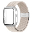 thumbnail image 1 of ALMNVO Braided Solo Loop Band Compatible with Apple Watch Bands with Case 45mm 44mm 42mm ,Stretch Nylon Elastic Strap with Glass Screen Protector Case for iWatch Series 7 6 SE 5 4 3 2 1, 1 of 7