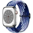 thumbnail image 1 of ALMNVO Braided Solo Loop Compatible with Apple Watch Bands iWatch Band 41mm 40mm 38mm 49mm 45mm 44mm 42mm Women Men, Adjustable Stretchy Nylon Strap for iWatch Series 9 8 7 6 SE 5 4 3 2 1 Ultra, 1 of 13