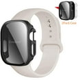 thumbnail image 1 of ALMNVO Compatible with Apple Watch Silicone Sport Bands iWatch Series Band 49mm 45mm 44mm 41mm 40mm and Hard Privacy Screen Protectors Case Cove Apple Watch Series 9 8 7 SE 6 5 4 Ultra 2 Women Men, 1 of 12
