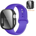 thumbnail image 1 of ALMNVO Compatible with Apple Watch Silicone Sport Bands iWatch Series Band 49mm 45mm 44mm 41mm 40mm and Hard Privacy Screen Protectors Case Cove Apple Watch Series 9 8 7 SE 6 5 4 Ultra 2 Women Men, 1 of 12