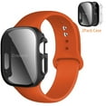 thumbnail image 1 of ALMNVO Compatible with Apple Watch Silicone Sport Bands iWatch Series Band 49mm 45mm 44mm 41mm 40mm and Hard Privacy Screen Protectors Case Cove Apple Watch Series 9 8 7 SE 6 5 4 Ultra 2 Women Men, 1 of 12