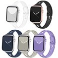 thumbnail image 1 of ALMNVO Compatible with Apple Watch Ultra Bands 49mm 41mm 40mm 38mm 45mm 44mm 42mm Women Men, Slim Thin Narrow Replacement Silicone Sport Strap Wristbands for iWatch SE Series 8 7 6 5 4 3 2 1, 1 of 9