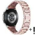 thumbnail image 1 of ALMNVO Compatible for Samsung Galaxy Watch 4 40mm 44mm/Watch 4 Classic 42mm 46mm Bands,20mm Jewelry Metal Rhinestone Replacement Bracelet Strap Wristband for Galaxy Watch3 41mm/Active 2, 1 of 1