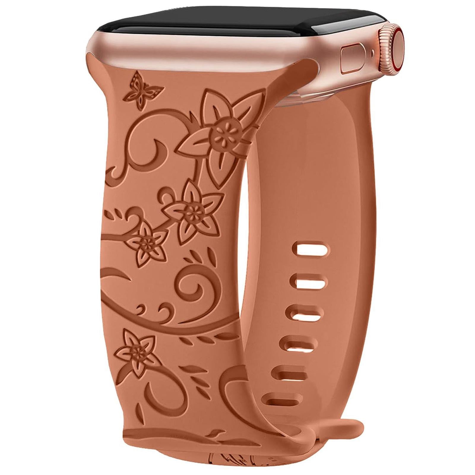 ALMNVO Engraved Sunflower Bands Compatible with Apple Watch 