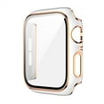 thumbnail image 1 of ALMNVO Glass+Cover Compatible with Apple Watch Case 45mm 41mm iWatch Case Bumper+Screen Protector Apple Watch Series 8 7 -White rose, 1 of 9
