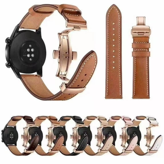 ALMNVO Leather Bands Compatible with Amazfit GTS 3/GTS/GTS2/GTS 2e/GTS 2 mini, 20mm Genuine Leather Replacement Watch Band Bracelet Compatible with Amazfit Bip/Bip Lite/Bip S/Bip S lite/Bip U