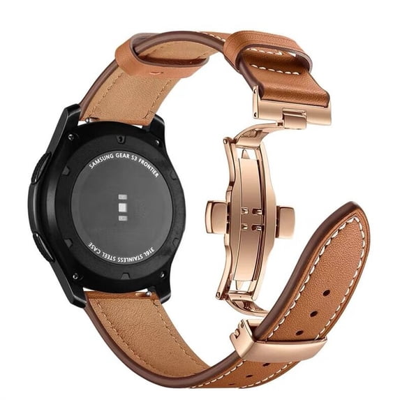 ALMNVO Leather Watch Band Compatible with Samsung Galaxy Watch 3 45mm/Galaxy Watch 46mm/Gear S3, Quick Release Leather Strap,other Standard 22mm Lug Width Watch Strap