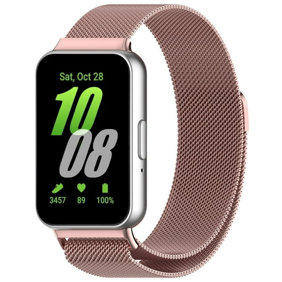 ALMNVO Mesh Metal Milanese Loop Bands Compatible with Samsung Galaxy Fit 3 Watch Band,Stainless Steel Band Compatible with Samsung Galaxy Fit 3 for Women Men