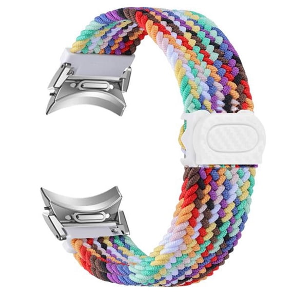 ALMNVO No Gap 20mm Band for Samsung Galaxy Watch 6 5 4 Band 40mm 44mm Watch 5 Pro 45mm/Galaxy Watch 6 classic bands 43mm 47mm /4 classic 42mm 46mm Magnetic Fabric Woven Braided strap for women men