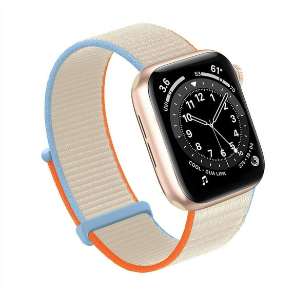 ALMNVO Nylon Sport Loop Band for Apple Watch Bands 40mm 38mm 41mm 42mm 44mm 45mm for Women Men , Breathable Nylon Strap Bracelet for iWatch Series 7/6/5/4/3/2/SE
