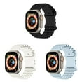 thumbnail image 1 of ALMNVO Ocean Silicone Band for Apple Watch Band 49mm 45mm 44mm 42mm 41mm 40mm 38mm Women Men, Adjustable Breathable Sport Band Replacement Wristband for iWatch Ultra Series 8 7 SE 6 5 4 3 2 1, 1 of 13