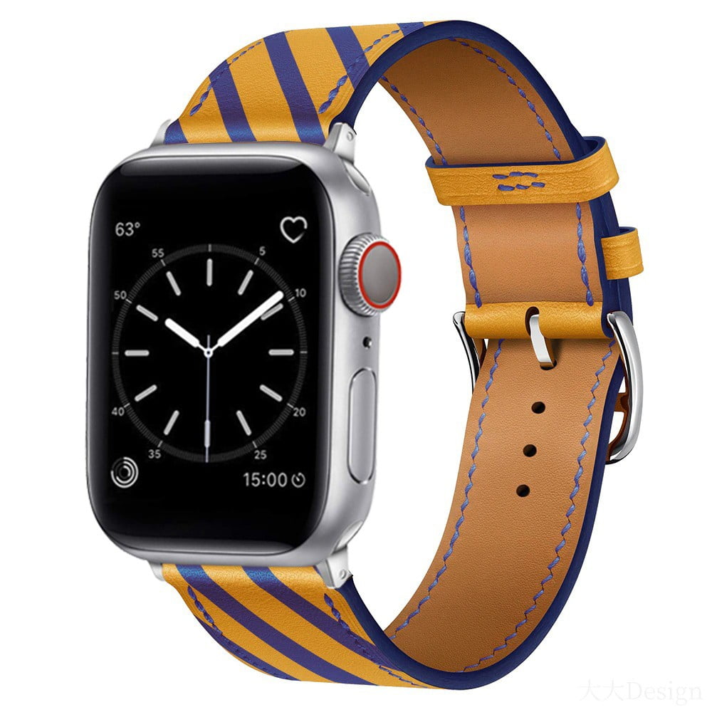 ALMNVO PU Leather Bands for Apple Watch Bands 45mm 44mm 42mm 41mm 40mm