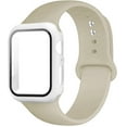 thumbnail image 1 of ALMNVO Silcioen Strap + Case Compatible with Apple Watch Bands 40mm 38mm 44mm 42mm Women Men Screen Protector Tempered Glass Cove With Sport Bracelet Silicone Band for iWatch Series SE 6 5 4 3 2 1, 1 of 8