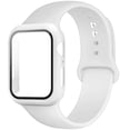 thumbnail image 1 of ALMNVO Silcioen Strap + Case Compatible with Apple Watch Bands 40mm 38mm 44mm 42mm Women Men Screen Protector Tempered Glass Cove With Sport Bracelet Silicone Band for iWatch Series SE 6 5 4 3 2 1, 1 of 8