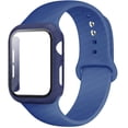 thumbnail image 1 of ALMNVO Silcioen Strap + Case Compatible with Apple Watch Bands 40mm 38mm 44mm 42mm Women Men Screen Protector Tempered Glass Cove With Sport Bracelet Silicone Band for iWatch Series SE 6 5 4 3 2 1, 1 of 8