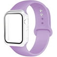 thumbnail image 1 of ALMNVO Silcioen Strap + Case Compatible with Apple Watch Bands 40mm 38mm 44mm 42mm Women Men Screen Protector Tempered Glass Cove With Sport Bracelet Silicone Band for iWatch Series SE 6 5 4 3 2 1, 1 of 8
