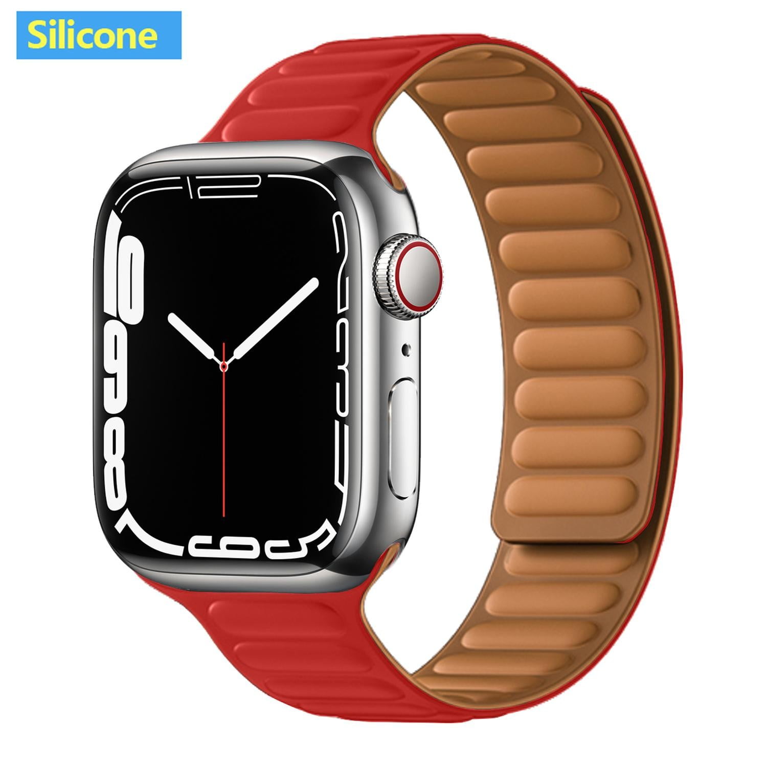 ALMNVO Leather Link Band for Apple Watch Bands 44mm 45mm 38mm 42mm
