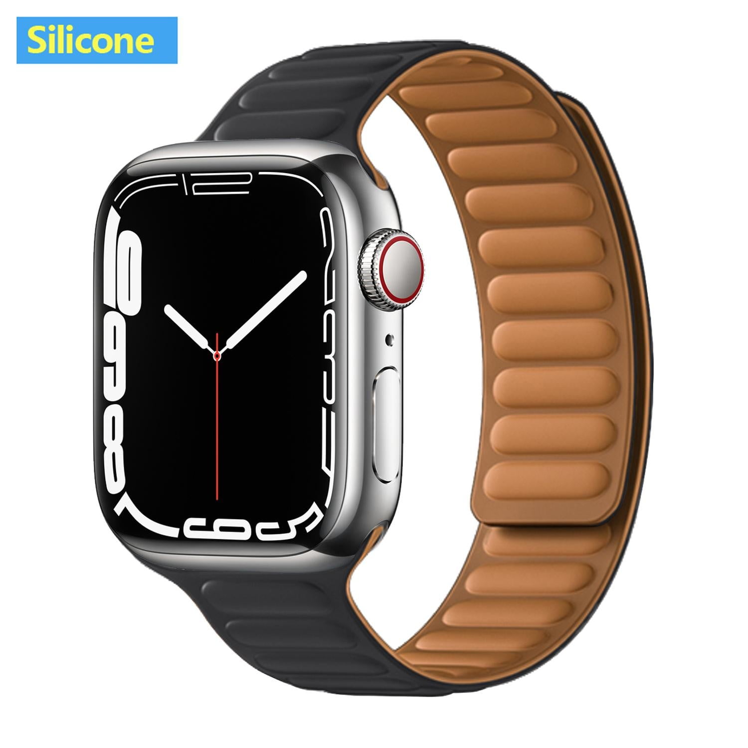 ALMNVO Leather Link Band for Apple Watch Bands 44mm 45mm 38mm 42mm