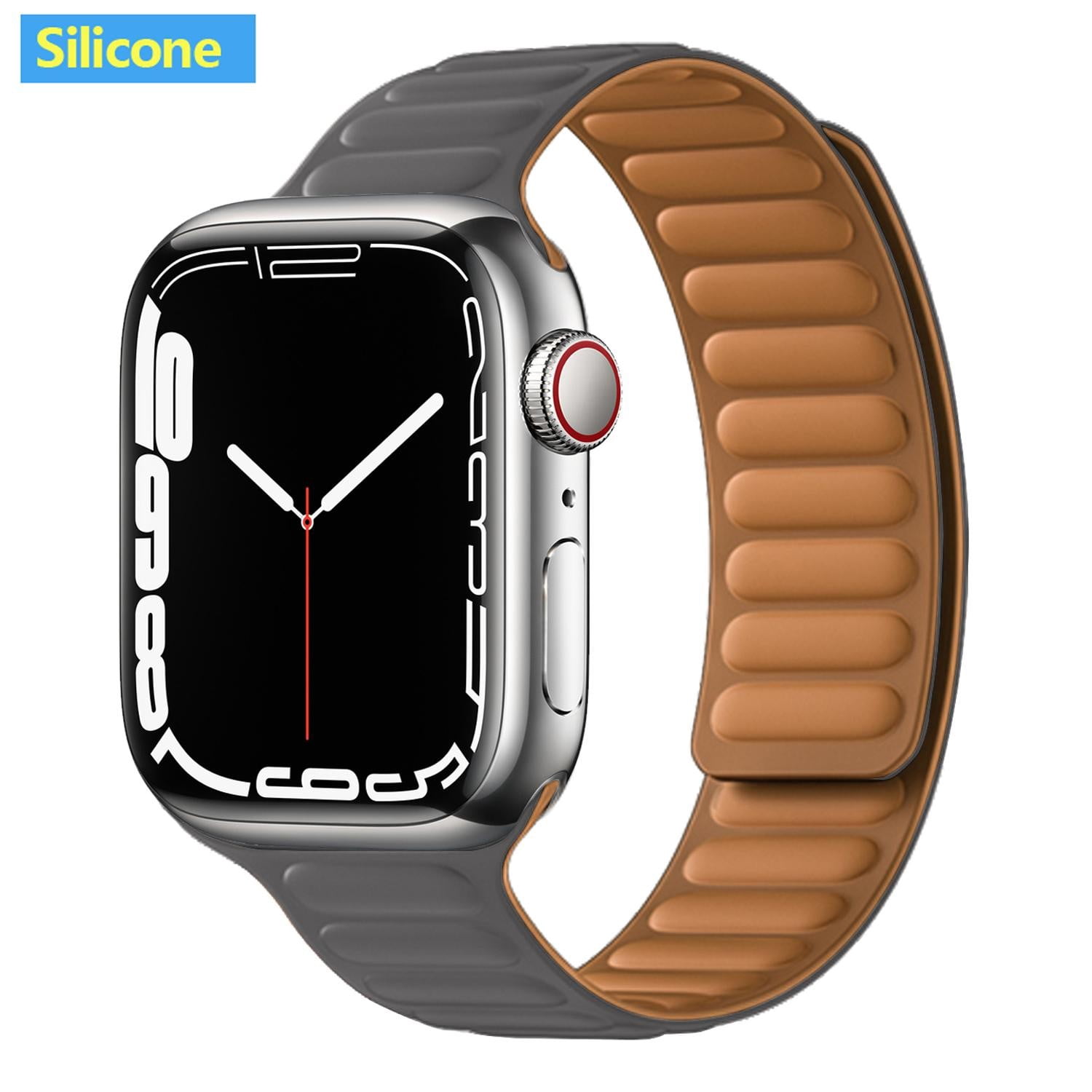 ALMNVO Leather Link Band for Apple Watch Bands 44mm 45mm 38mm 42mm