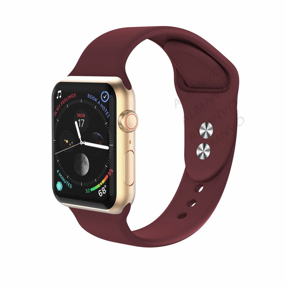 ALMNVO Silicone Sport Strap for Watch Band Series 7 41 mm 45 mm SE 