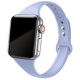 thumbnail image 1 of ALMNVO Slim Silicone Strap Compatible with Apple Watch Bands 44mm 45mm 40mm 41mm 38mm 42mm Silicone Wristband Women Belt Bracelet iWatch Series 6 5 4 3 SE 7 -lilac, 1 of 8