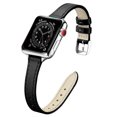 thumbnail image 1 of ALMNVO Slim Soft Genuine Leather Strap for Apple Watch Bands 40mm 41mm 38mm 44mm 45mm 42mm 49mm Women Men, Fashion Narrow Thin Calfskin Replacement Wristbands for iWatch Series Ultra 8 7 SE 6 5 4 3 2, 1 of 10