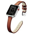 thumbnail image 1 of ALMNVO Slim Soft Genuine Leather Strap for Apple Watch Bands 40mm 41mm 38mm 44mm 45mm 42mm 49mm Women Men, Fashion Narrow Thin Calfskin Replacement Wristbands for iWatch Series Ultra 8 7 SE 6 5 4 3 2, 1 of 10